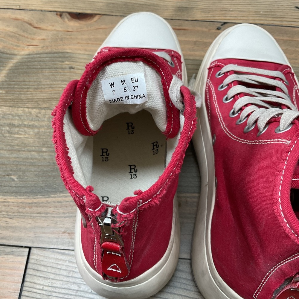 ‼️R13 KURT HIGH TOP PLATFORM SNEAKERS IN RED‼️ - Picture 9 of 10